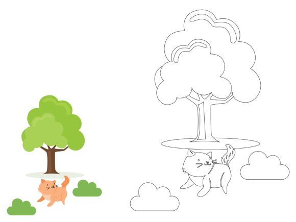 Animal Cat Cute Coloring Graphics & Illustrations