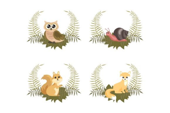 Animal Woodland Vector: Handcrafted Illustrations for Local Branding