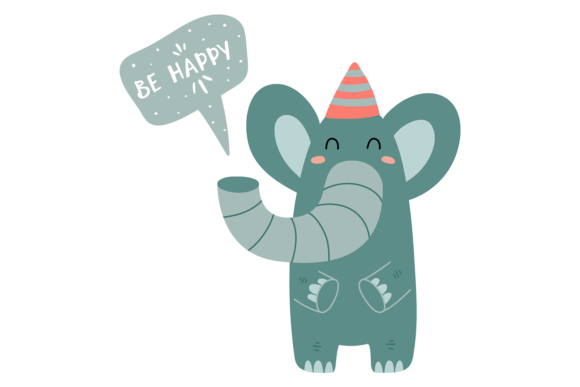 Be Happy Elephant Graphics: Playful Illustrations for Local Branding