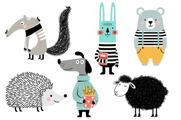 Big Kids Animal Clipart Bundle: Graphics & Illustrations