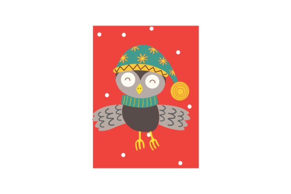 Christmas Animal Character Owl Vector: Graphics & Illustrations