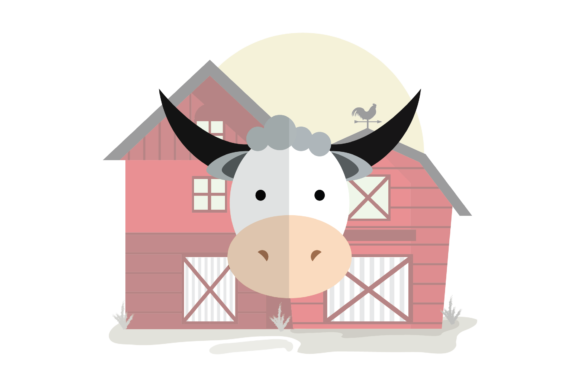 Cute Animal Head – Cow: Graphics & Illustrations for Local Branding