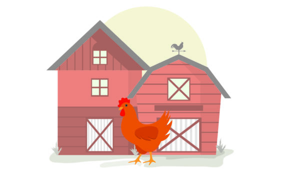 Cute Animal Head Hen: Graphics & Illustrations for Warm Branding