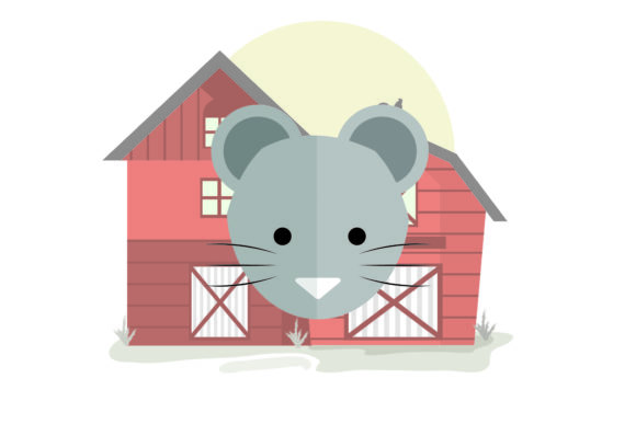 Cute Animal Head Mouse Face Graphics & Illustrations