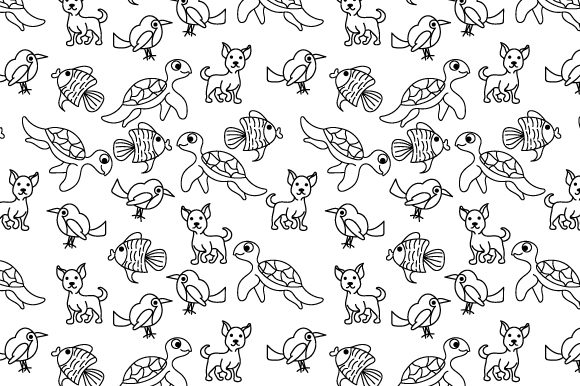 Cute Animal Seamless Pattern: Graphics & Illustrations