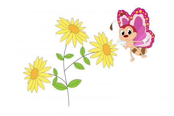 Cute Butterfly Animal Cartoon: Friendly Illustrations & Graphics
