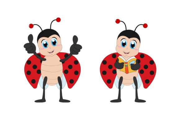 Cute Ladybug Animal Cartoon: Friendly Illustrations & Versatile Graphics
