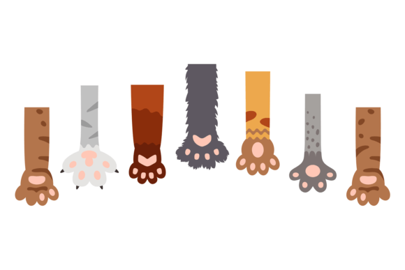Cute Pet Paw Collection. Cat Animal Symb Graphics