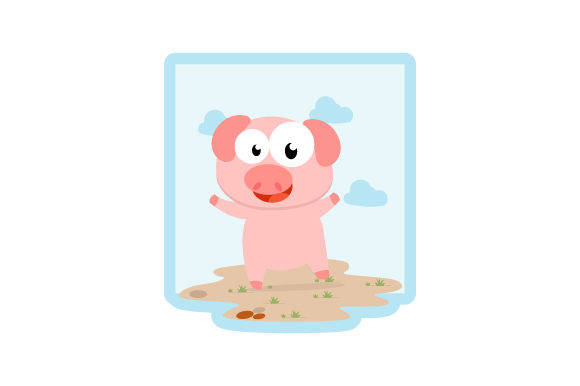 Cute Pig Animal Cartoon: Friendly Graphics & Illustrations