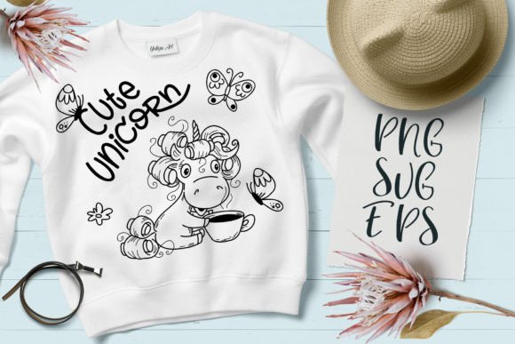 Cute Pony Unicorn Happy Baby Animal SVG Graphics & Illustrations