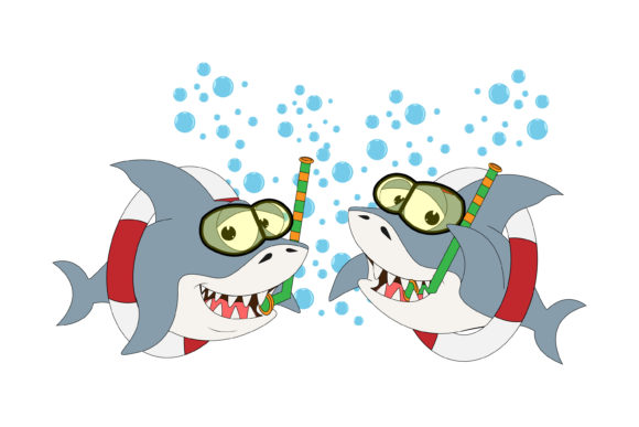 Cute Shark Animal Cartoon: Friendly Illustrations & Graphics