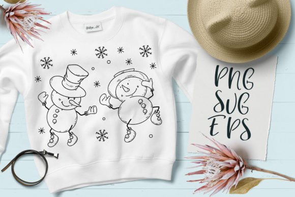 Cute Snowman Happy Baby Animal Graphics & Illustrations