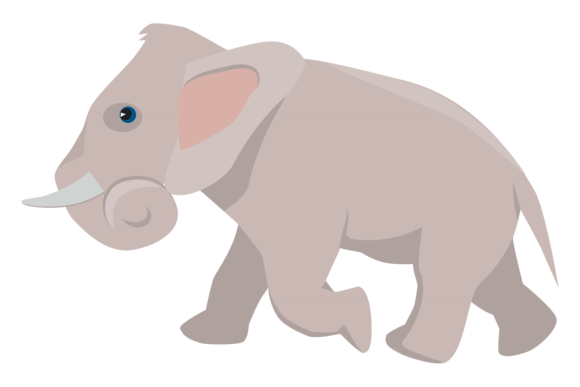 Elephant Icon. Cute Zoo Animal. Wild Fau