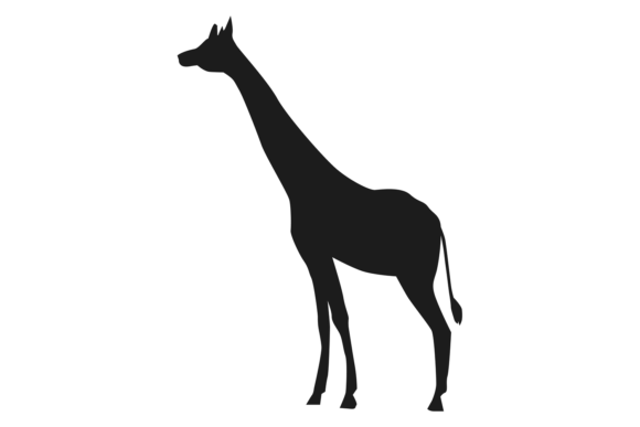 Giraffe Black Silhouette. Safari Animal Graphics