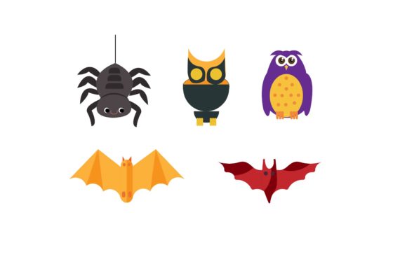 Halloween Animal Illustration Vector Set: Graphics & Illustrations