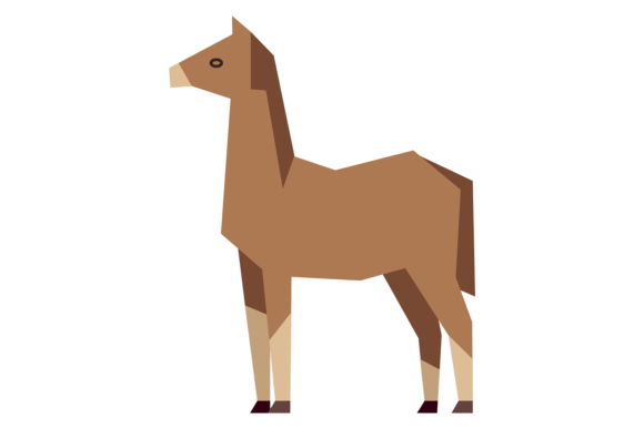 Horse Symbol. Farm Animal in Polygonal S