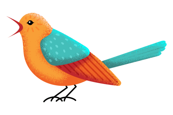 Orange Blue Bird Graphics: Folk Illustrations for Handmade Brands