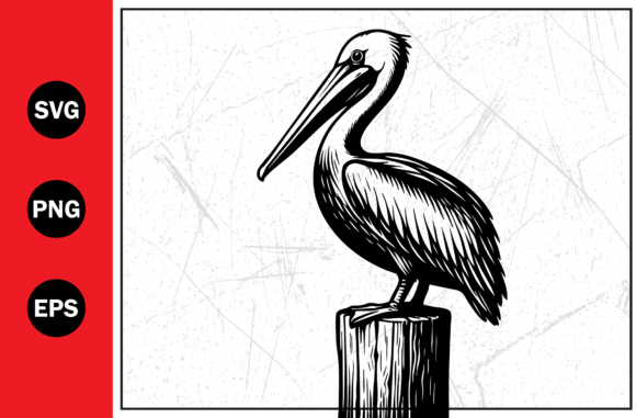 Pelican Perched Silhouette: Graphics & Illustrations for Brand Storytelling