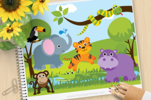 Savannah Zoo Animal Clipart: Graphics & Illustrations for Warm, Playful Branding
