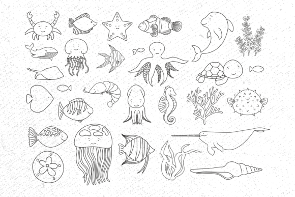 Sea Animals Bundle SVG: Graphics & Illustrations for Sellers