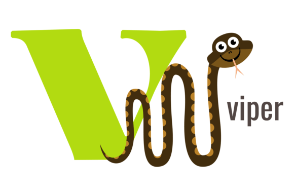 V Letter Card: Viper Animal Alphabet Voc Graphics